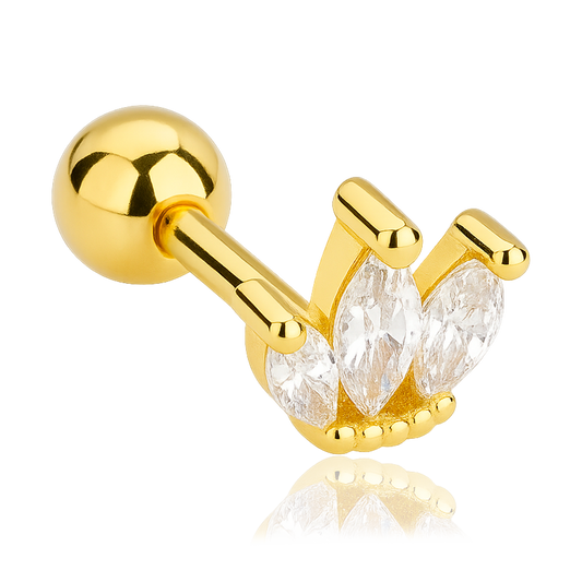 White Gold Tulip Earring