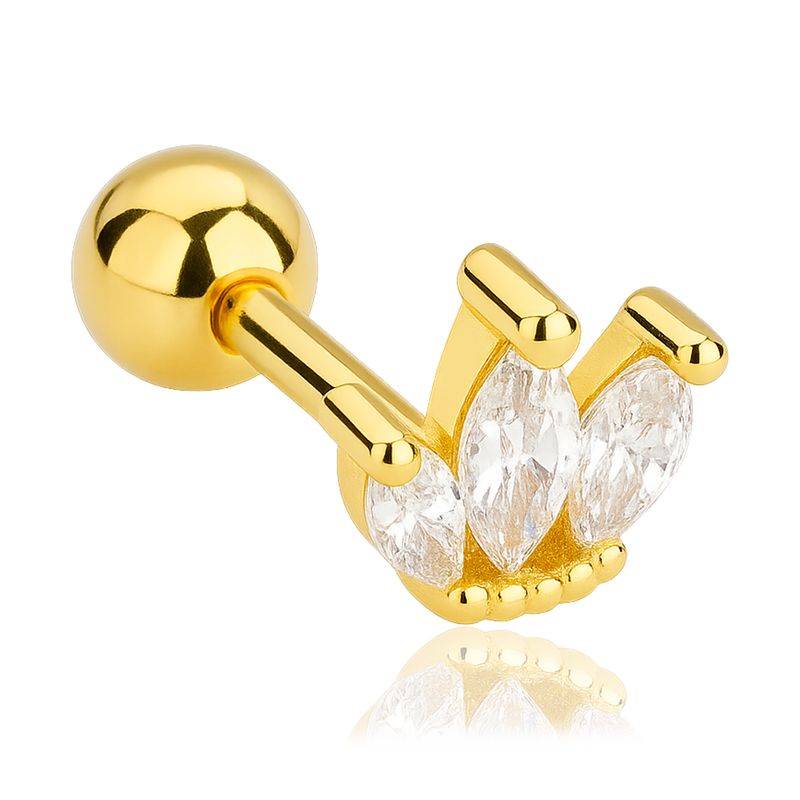 White Gold Tulip Earring
