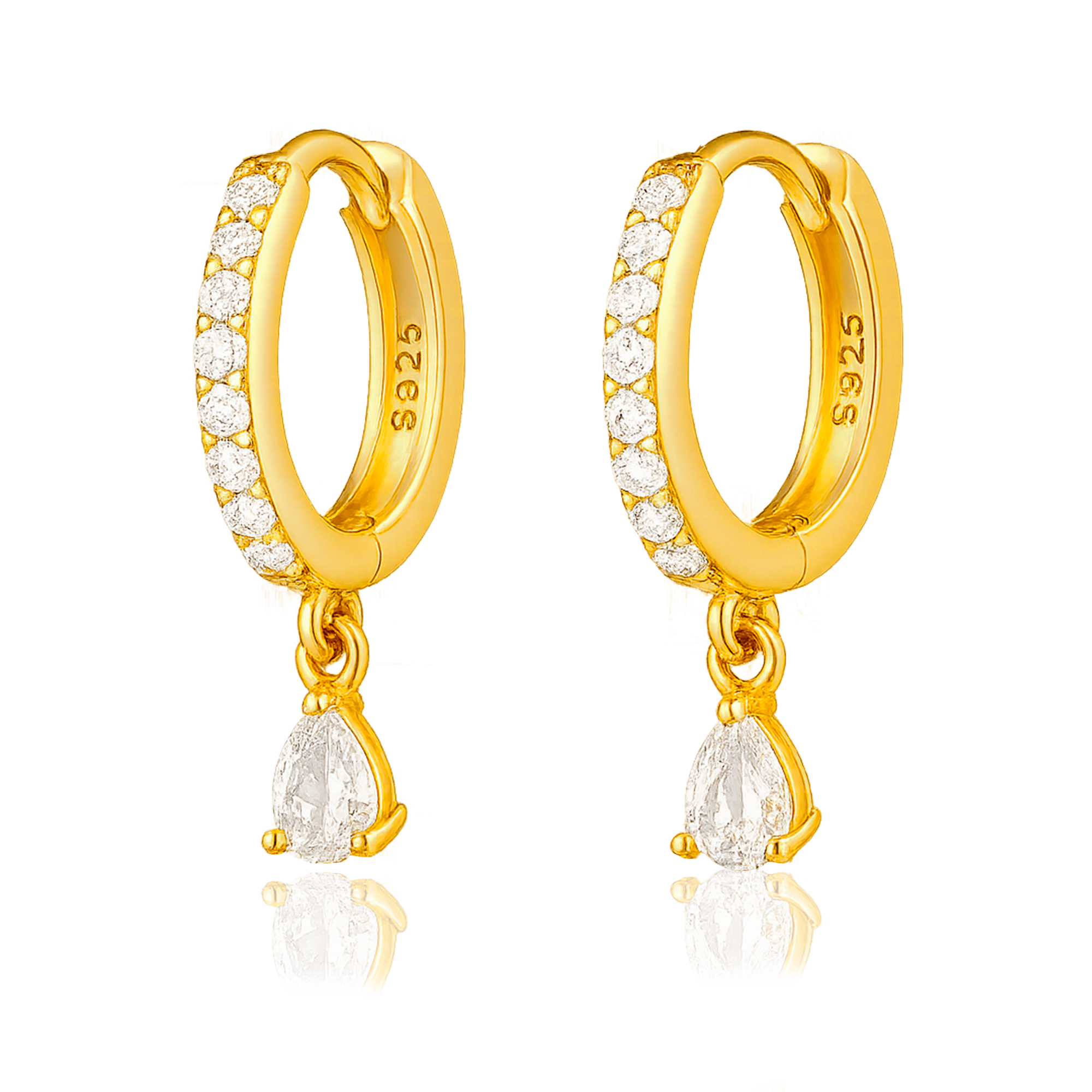 Aros Ayla Blanco Oro