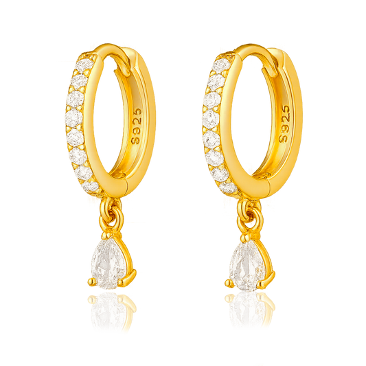 Aros Ayla Blanco Oro