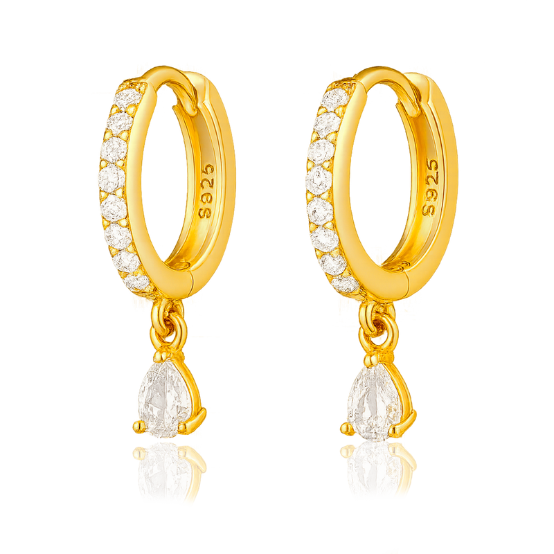 Aros Ayla Blanco Oro