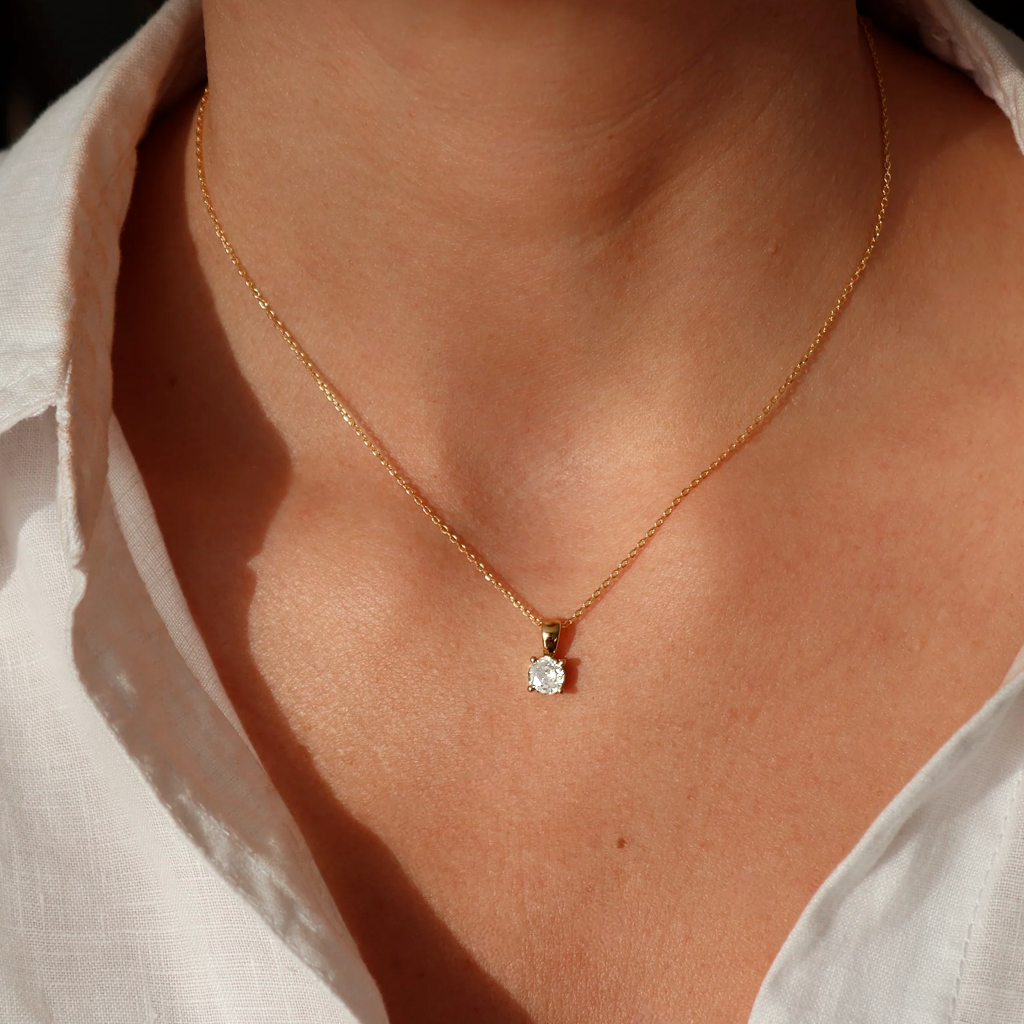 White Dot Necklace 