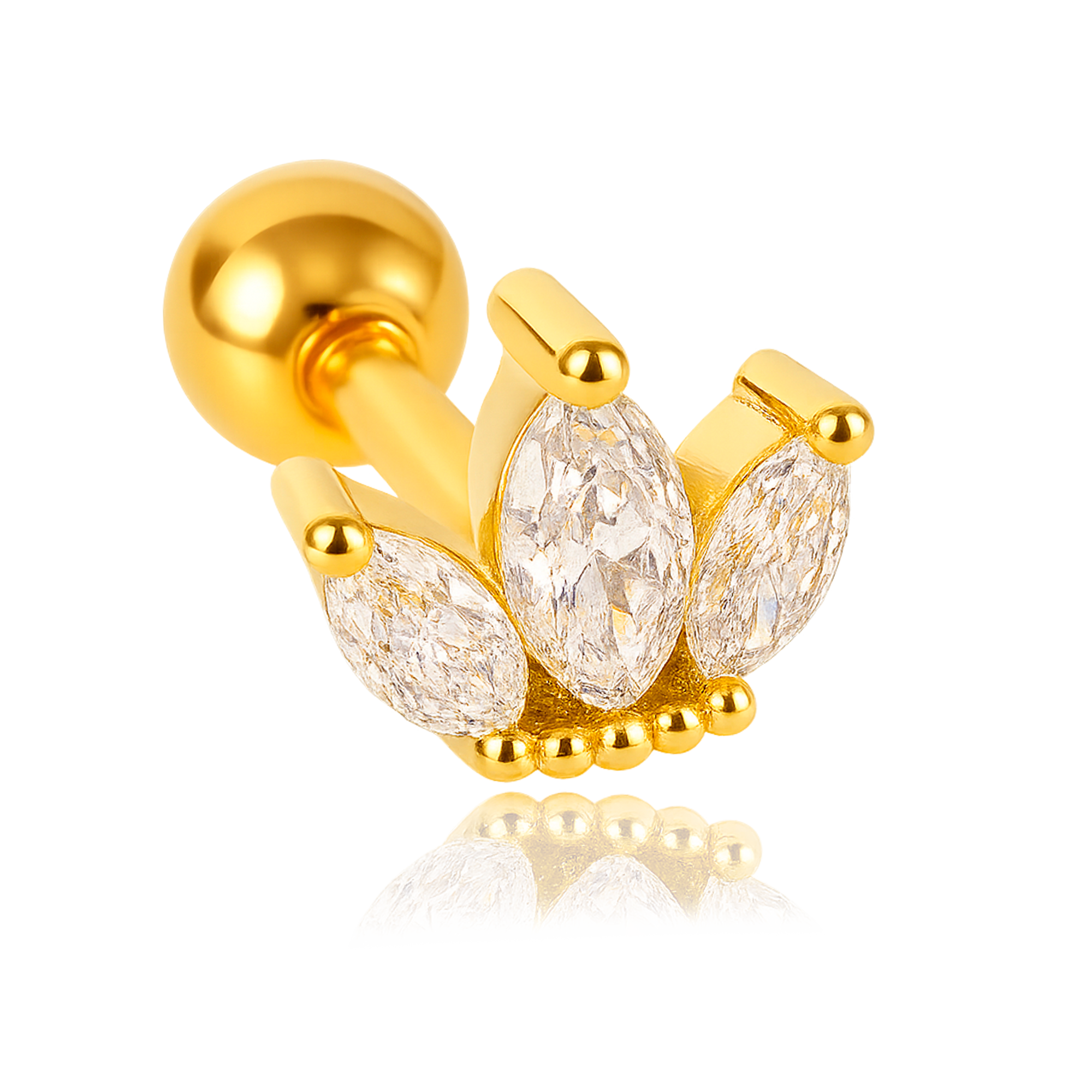 White Gold Tulip Earring