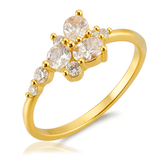 Anillo Dalia White Oro