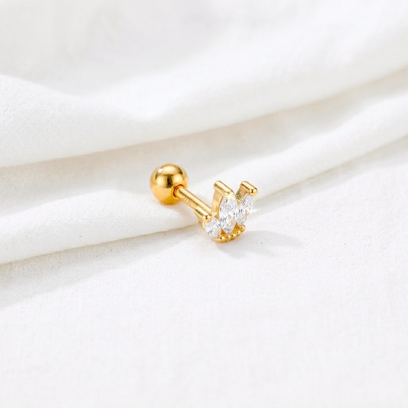 White Gold Tulip Earring