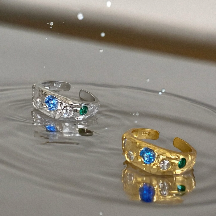 Anello Veyra Blu Argento