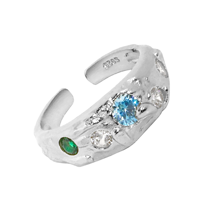 Anello Veyra Blu Argento