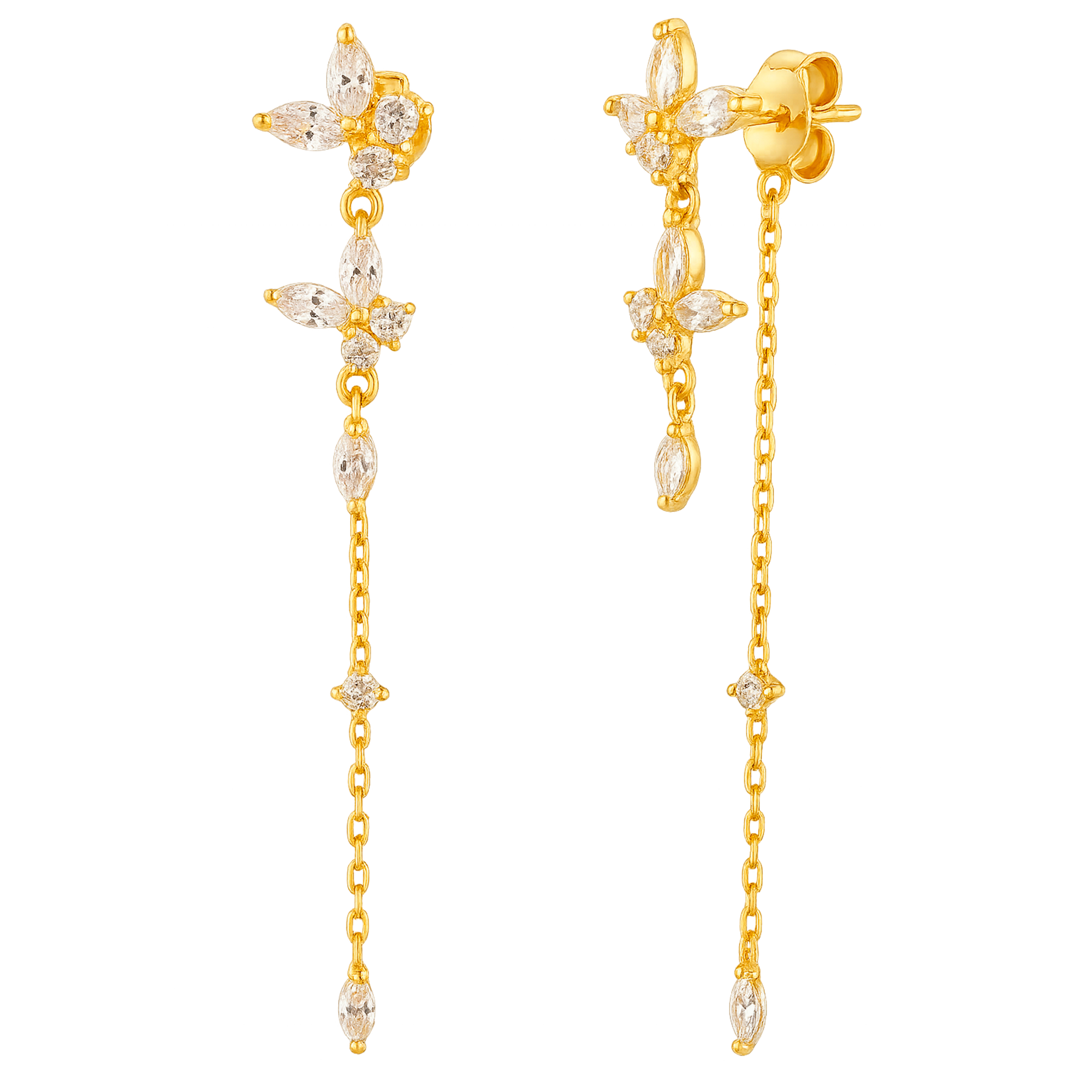 Brigitte White Gold Earrings 