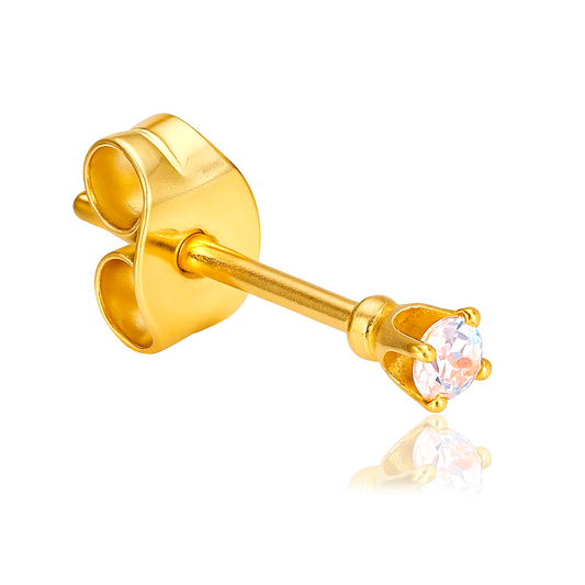 Pendiente Brillo Iridiscente Oro - 2mm