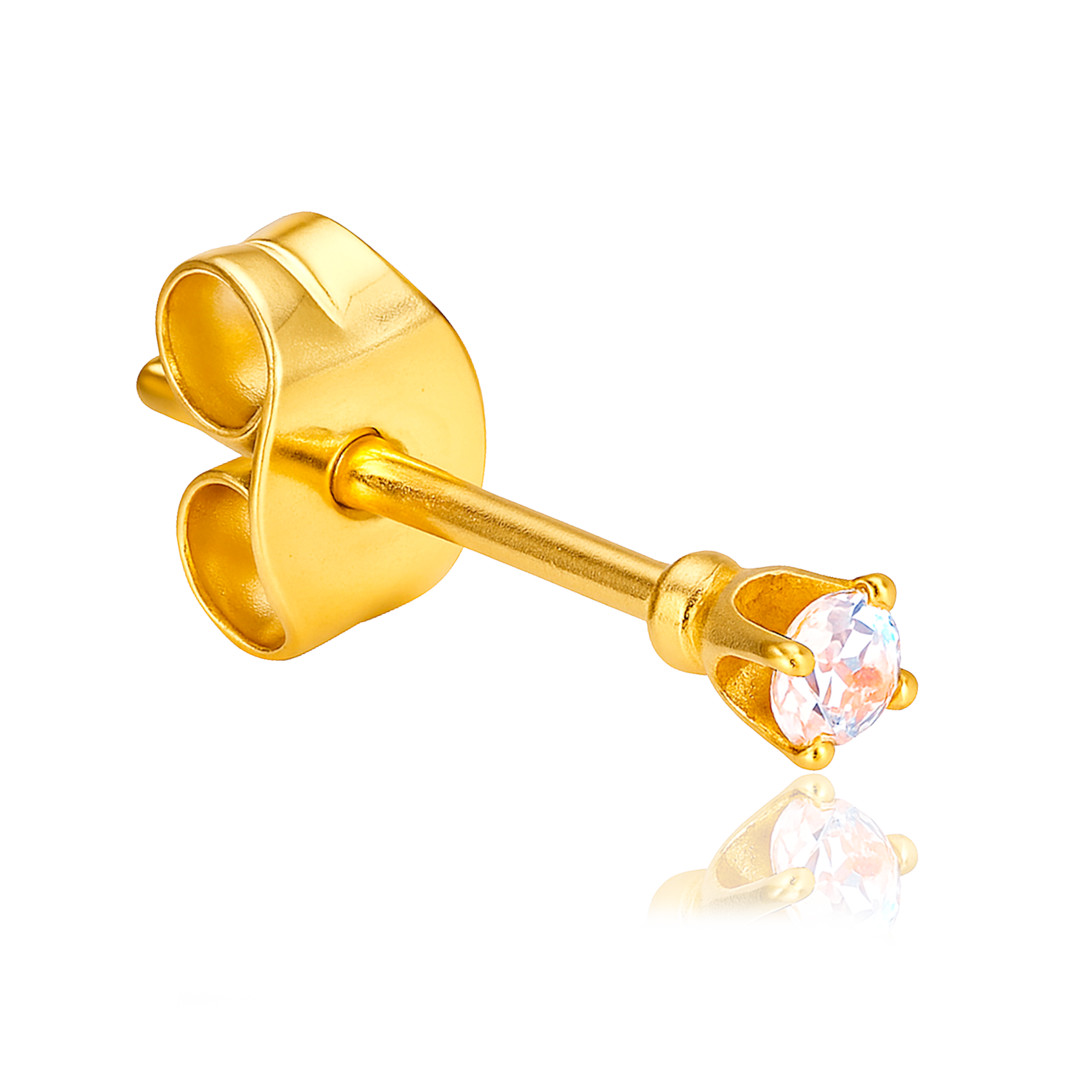 Pendiente Brillo Iridiscente Oro - 2mm