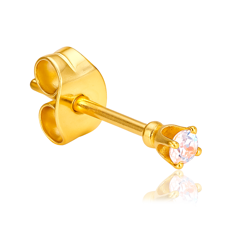 Orecchini iridescente oro - 2mm