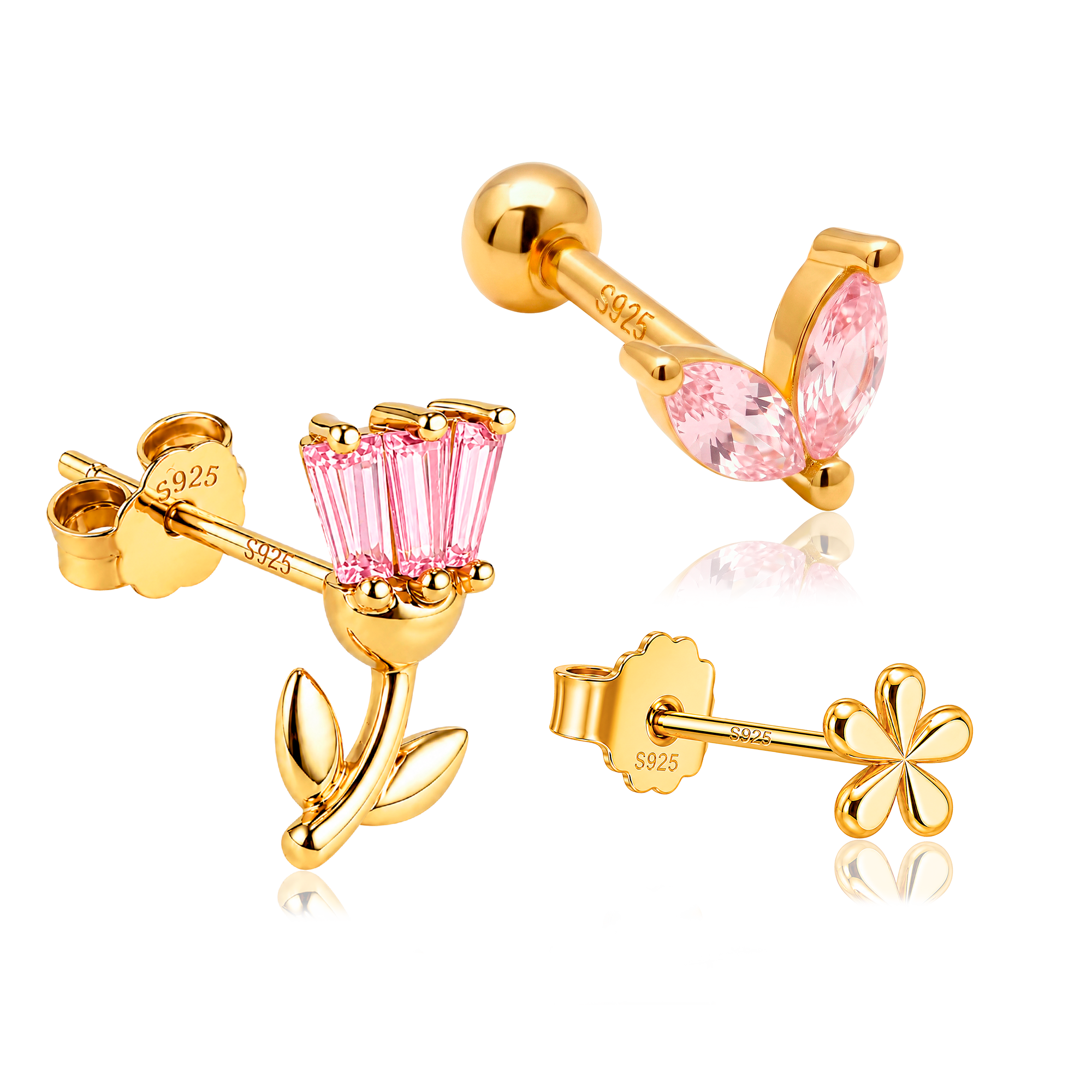 Set Baby Pink Flowers Oro