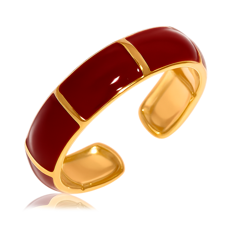 Anillo Neva Burdeos Oro