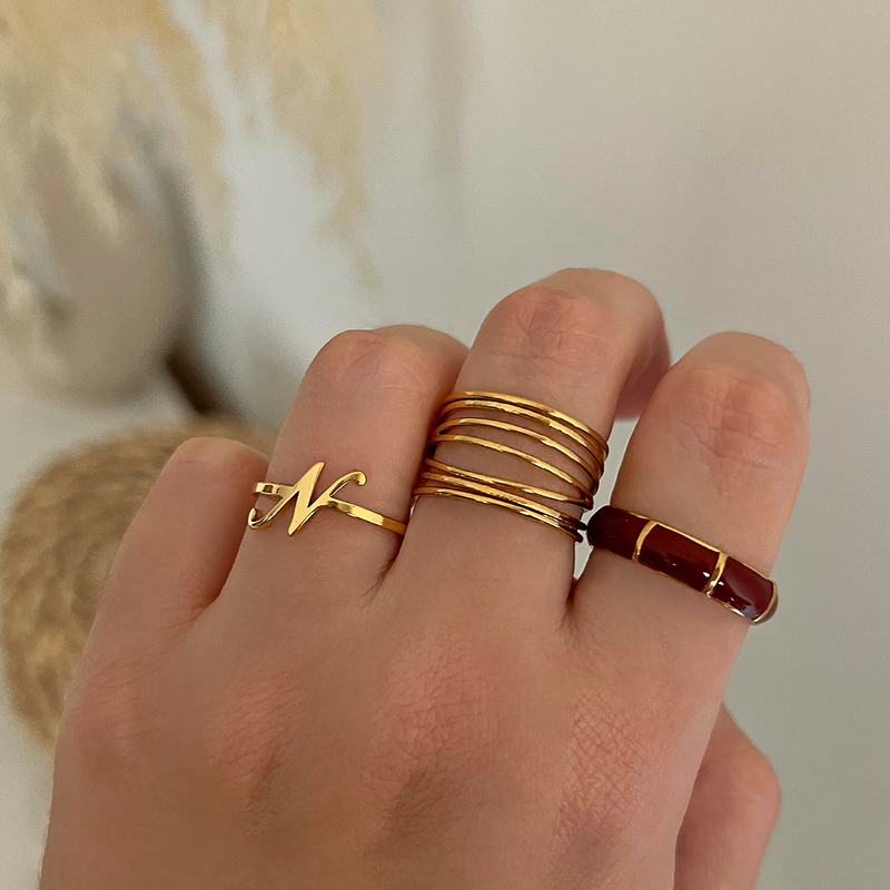 Anillo Neva Burdeos Oro