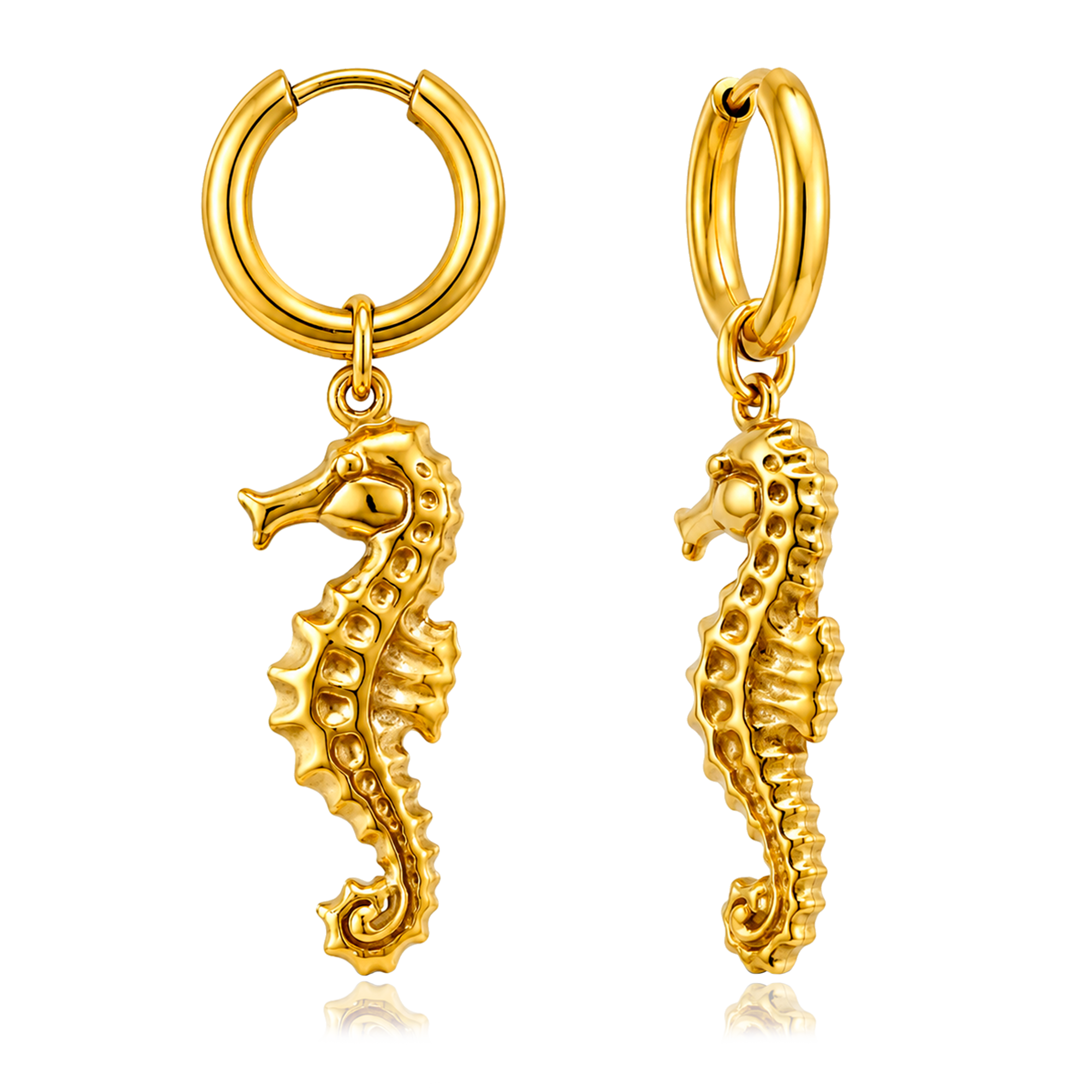 Orecchini Medi Basic Conchiglia Blu Oro