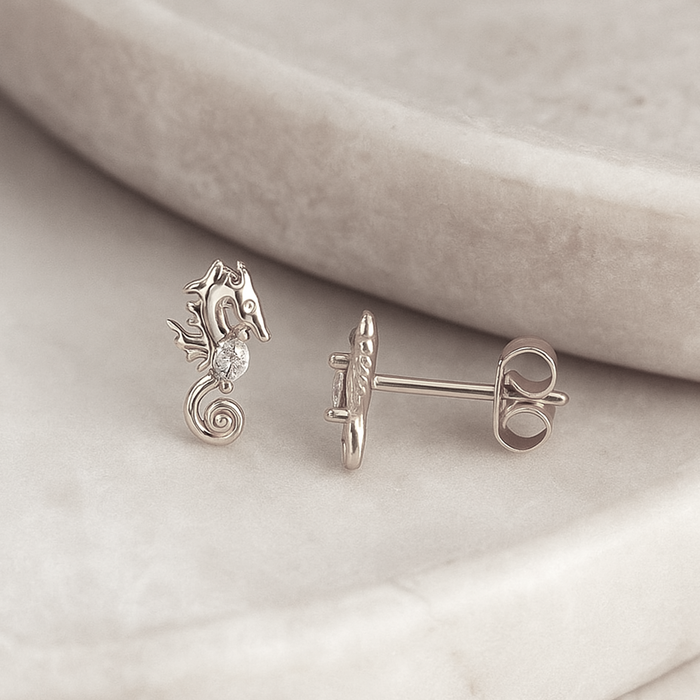 Pendientes Mini Caballito de Mar Plata