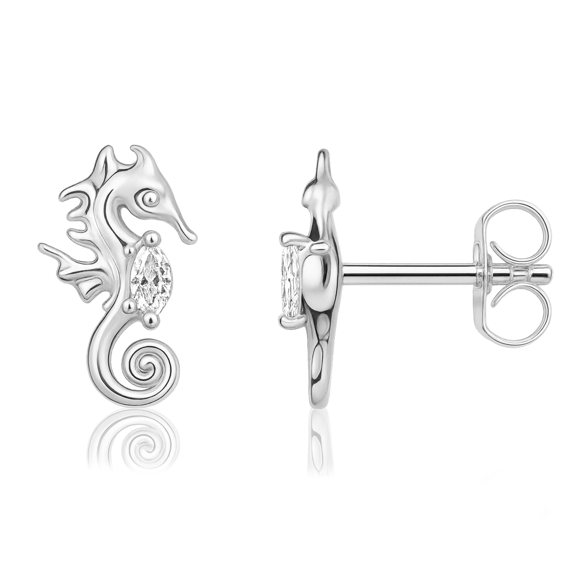 Pendientes Mini Caballito de Mar Plata
