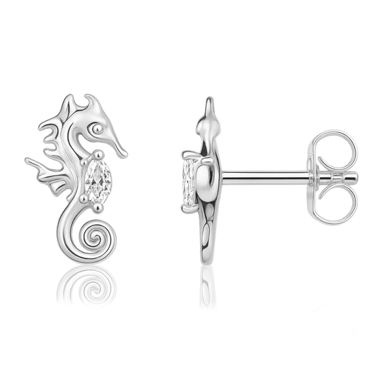 Pendientes Mini Caballito de Mar Plata