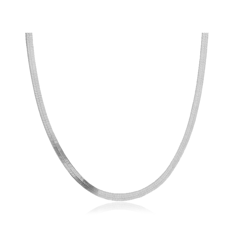 Collar Cadena de Serpiente Plata - 4mm