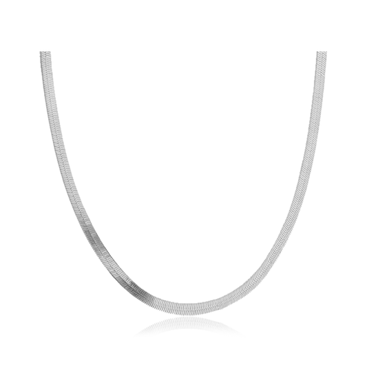 Collar Cadena de Serpiente Plata - 4mm