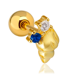 Blue Clover Earring