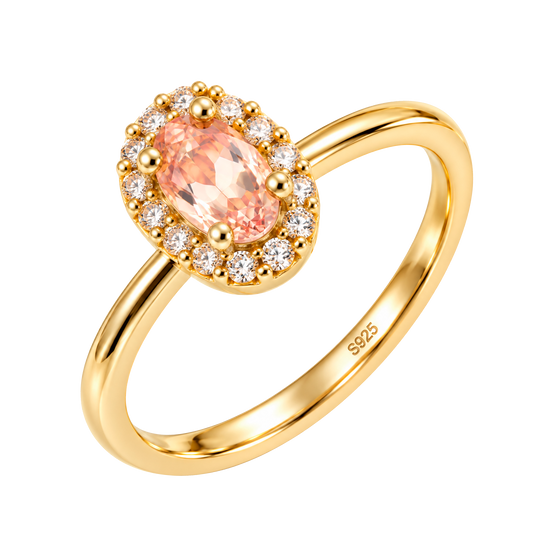 Anello ovale champagne oro