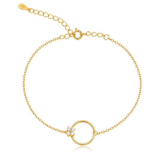 Pulsera Circle Mini Flower Oro
