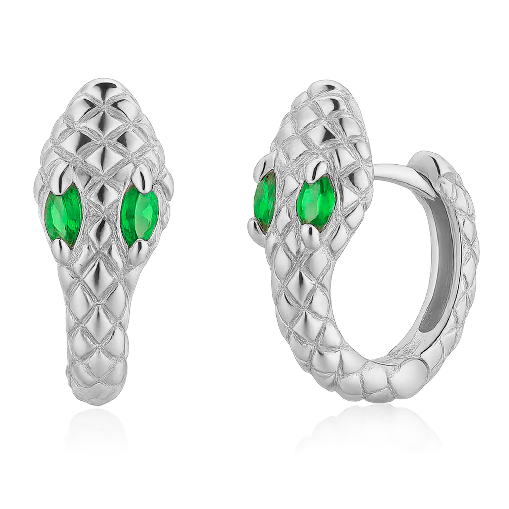Cobra Green Silver Earrings 