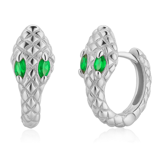 Cobra Green Silver Earrings 