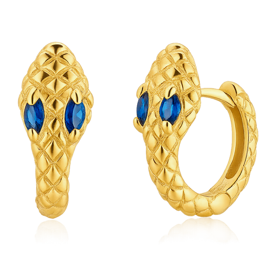 Cobra Blue Gold Earrings 