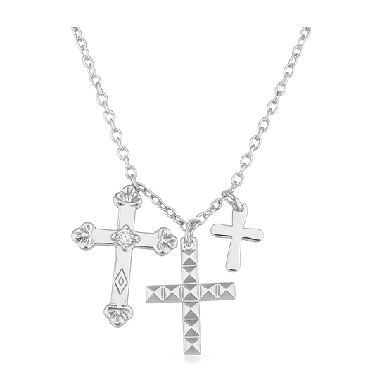 Collar Cruces Plata