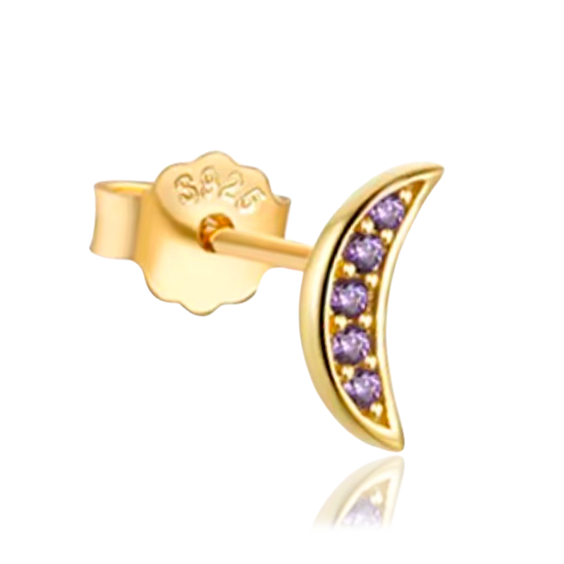 Pendiente Luna Lila Oro