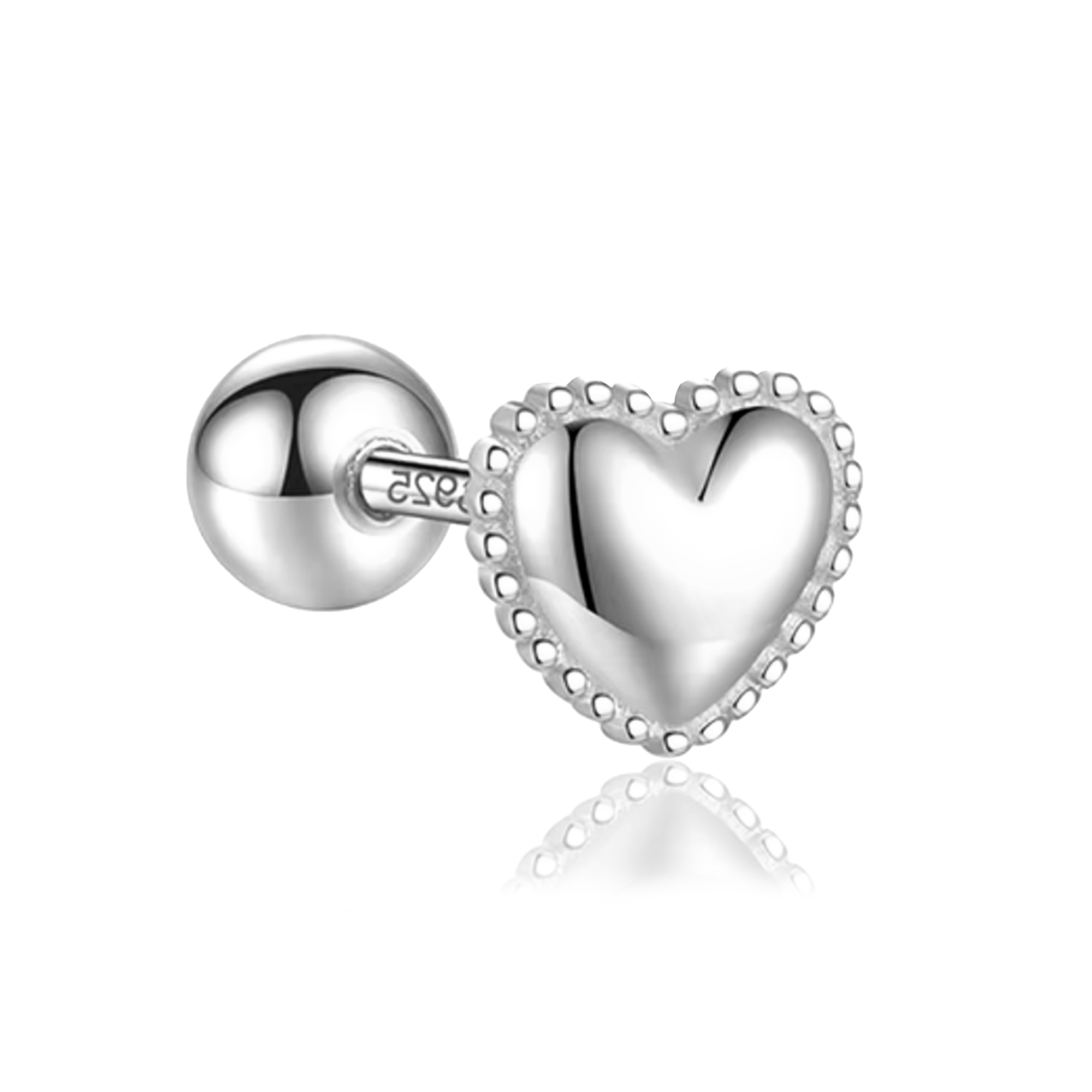 White Gold Clover Earring