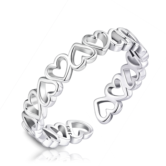 Silver Hearts Ring 