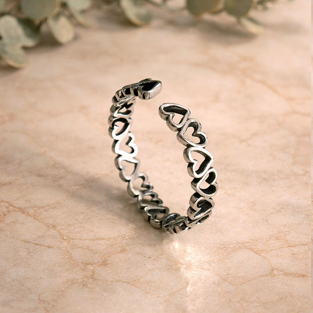 Silver Hearts Ring 
