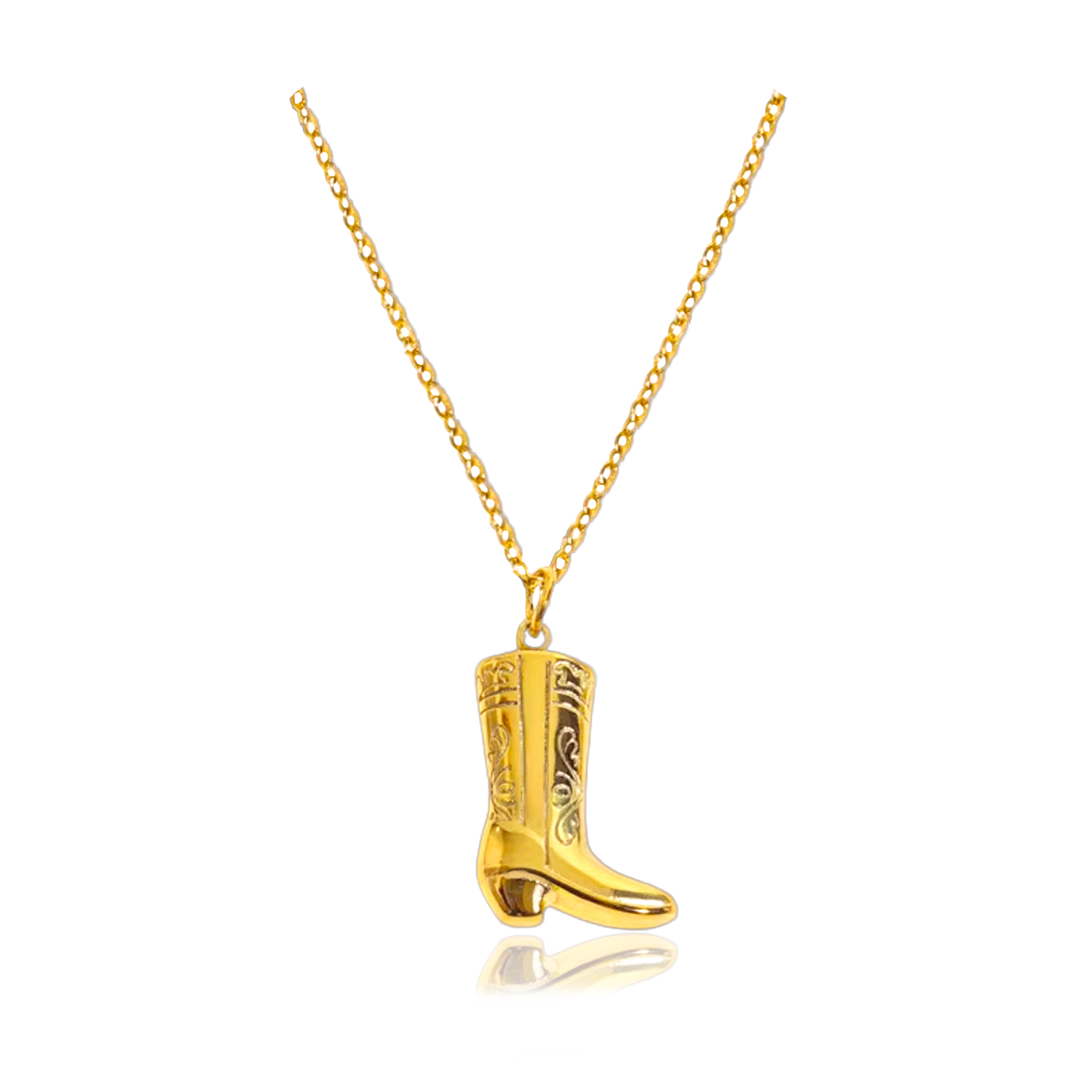 Collar Bota Cowboy Oro