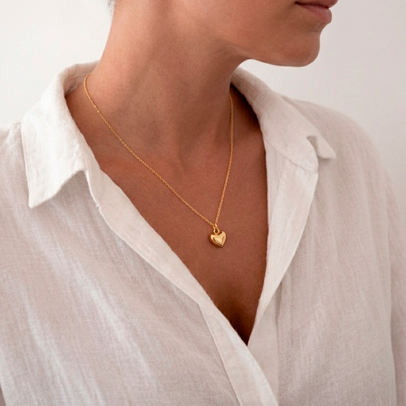 Collar 3D Mini Heart Oro