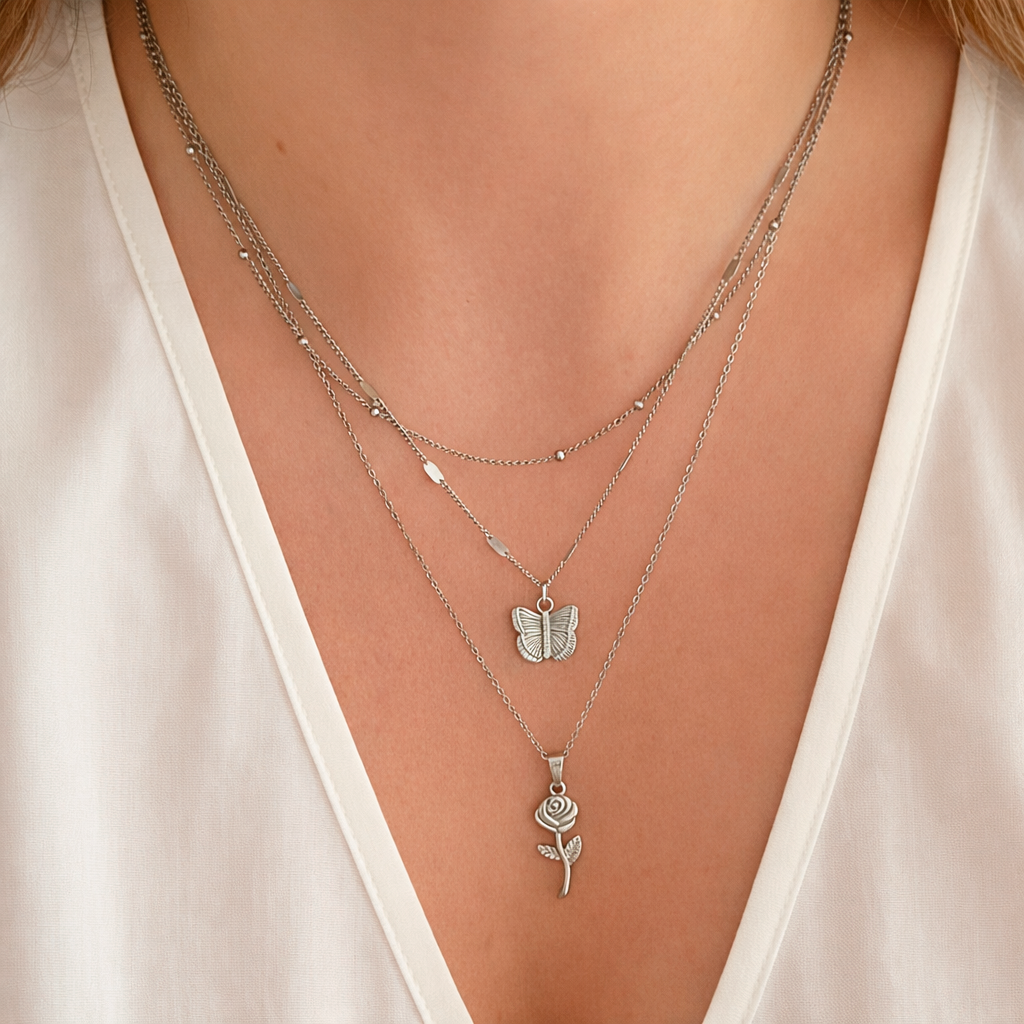 Collar Mini Bolitas Plata