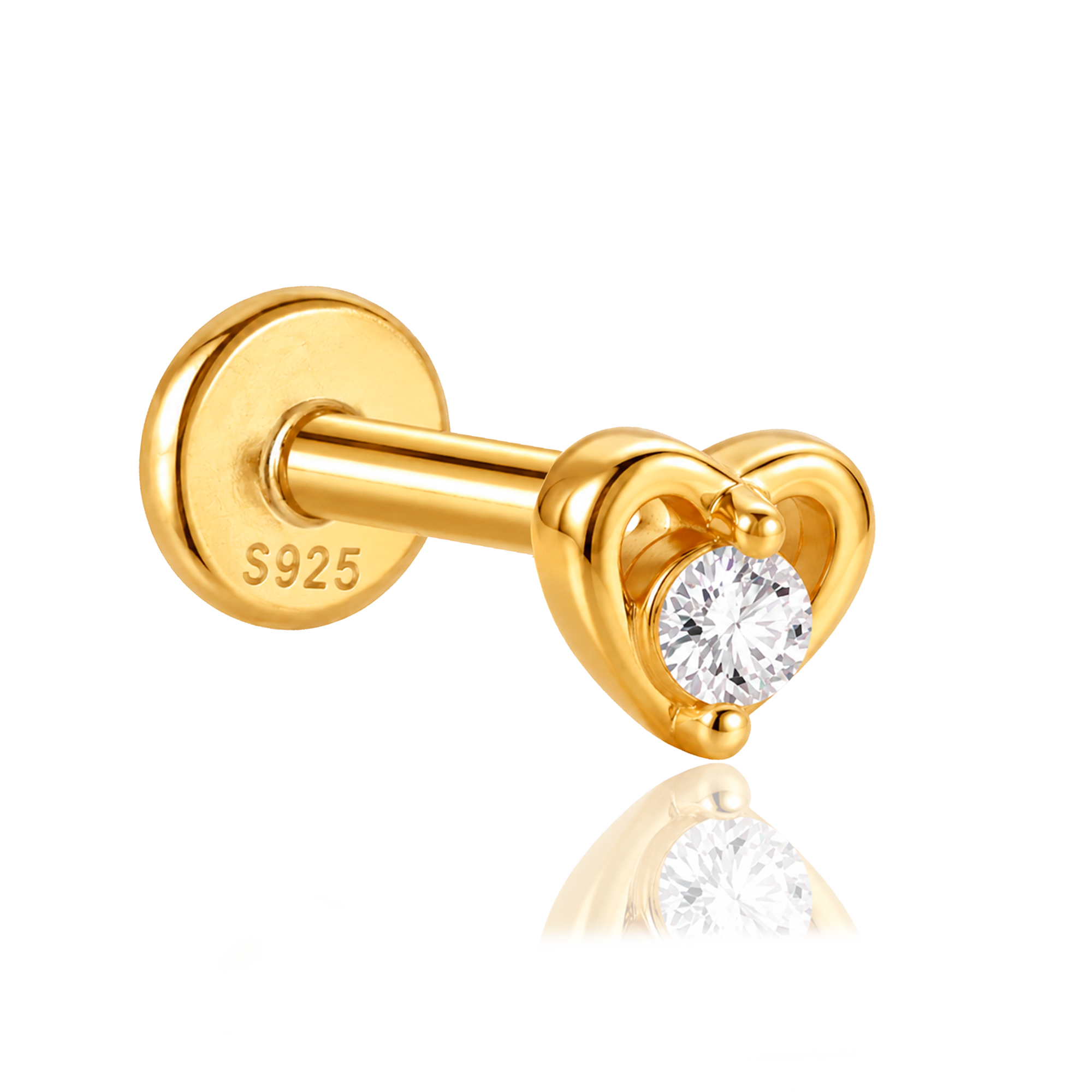 Pendiente Cute Shiny Heart Oro