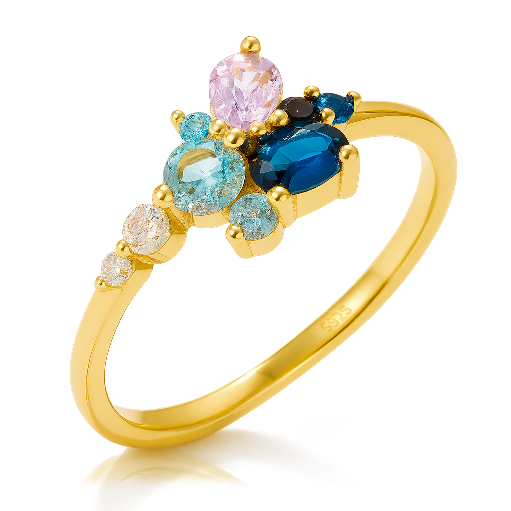 Dalia Blue Gold Ring