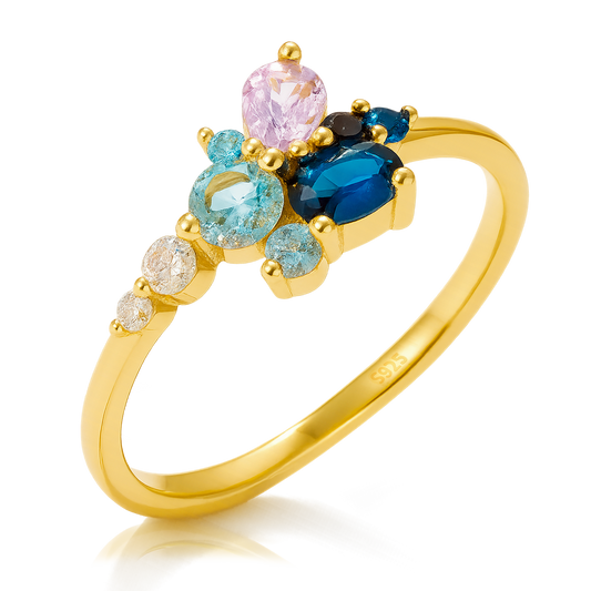 Dalia Blue Gold Ring