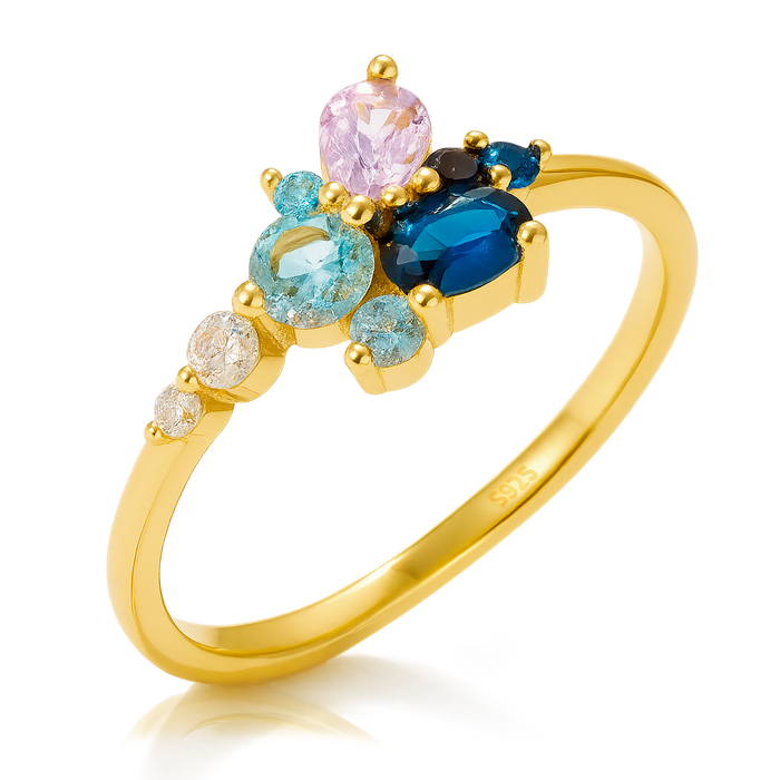 Dalia Blue Gold Ring