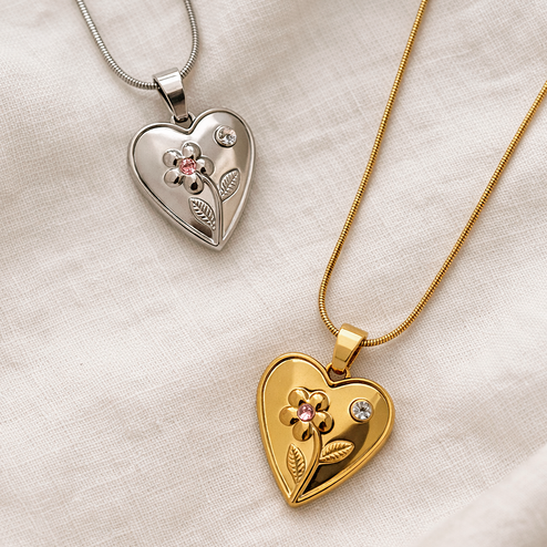 Collar Heart Bloom Oro