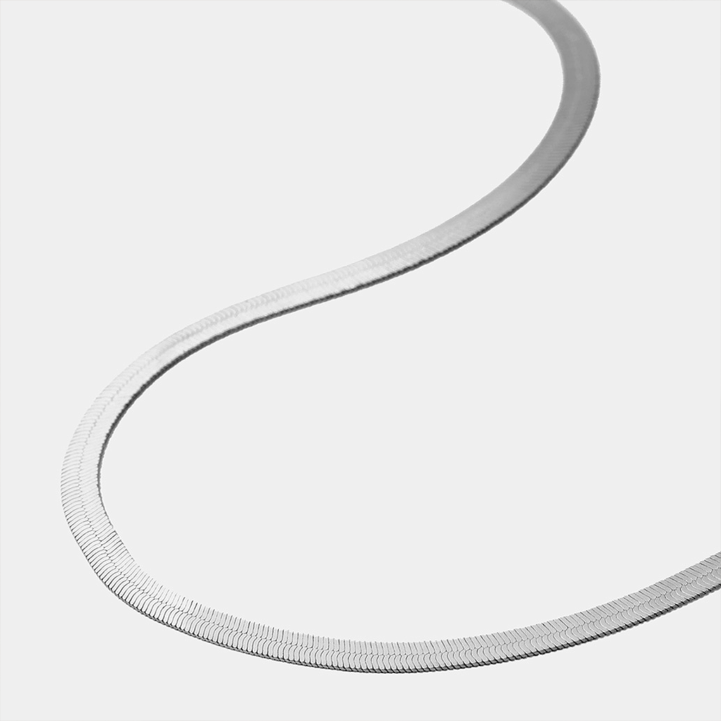 Collar Cadena de Serpiente Plata - 4mm