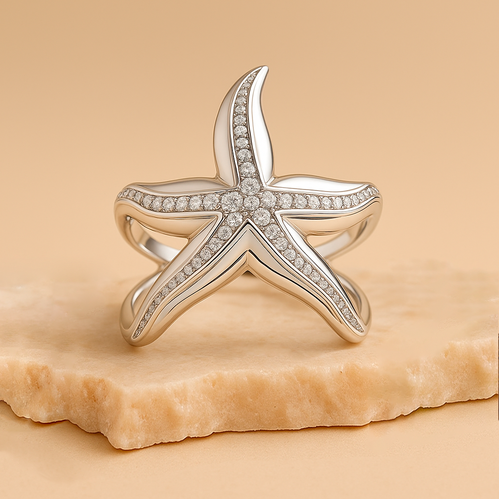 Anillo Big Starfish Plata