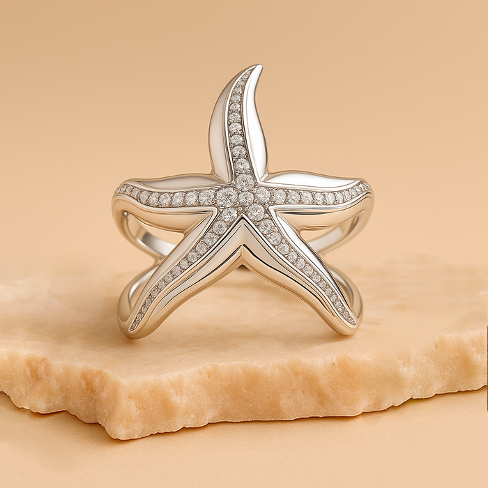 Anello Big Starfish Argento
