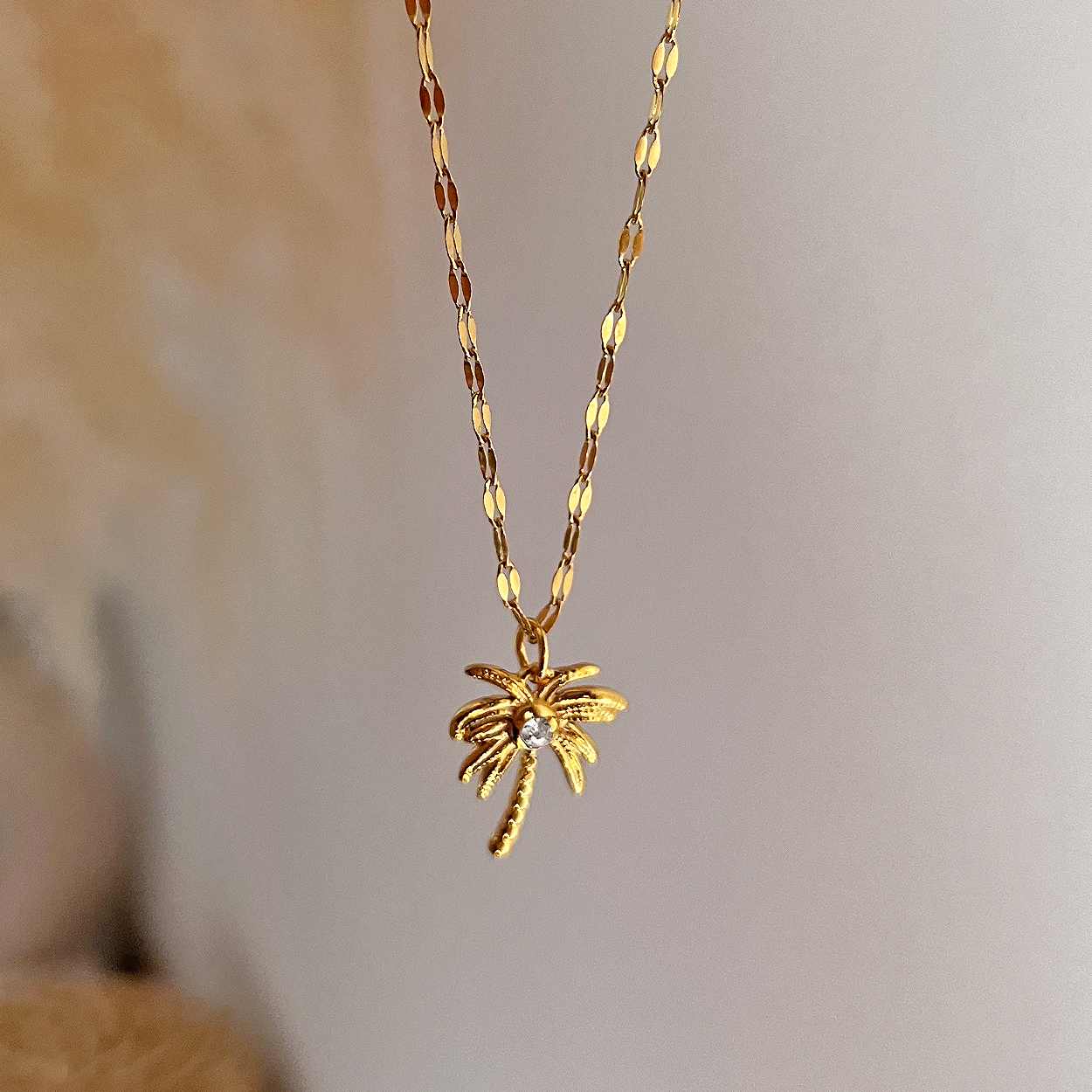 Collar Palmera Brillante Oro