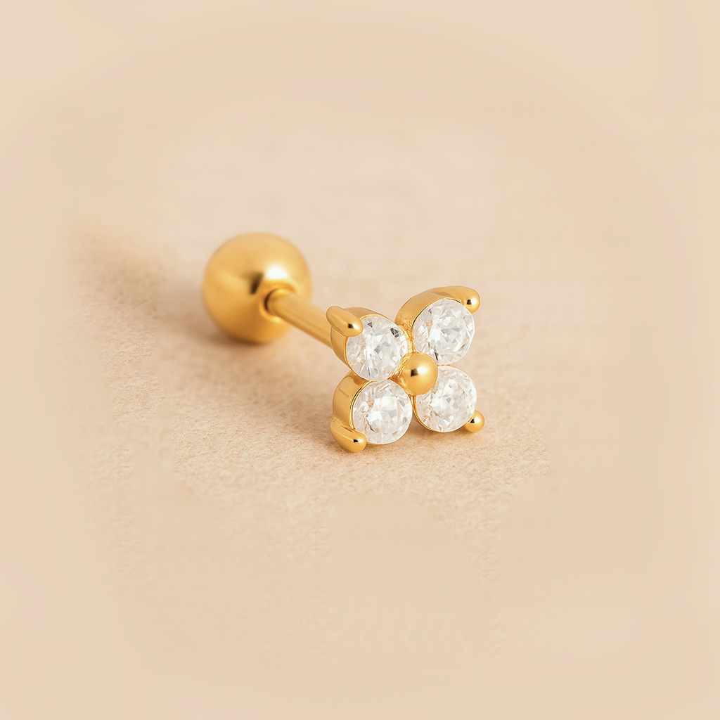 Mini White Flower Earring