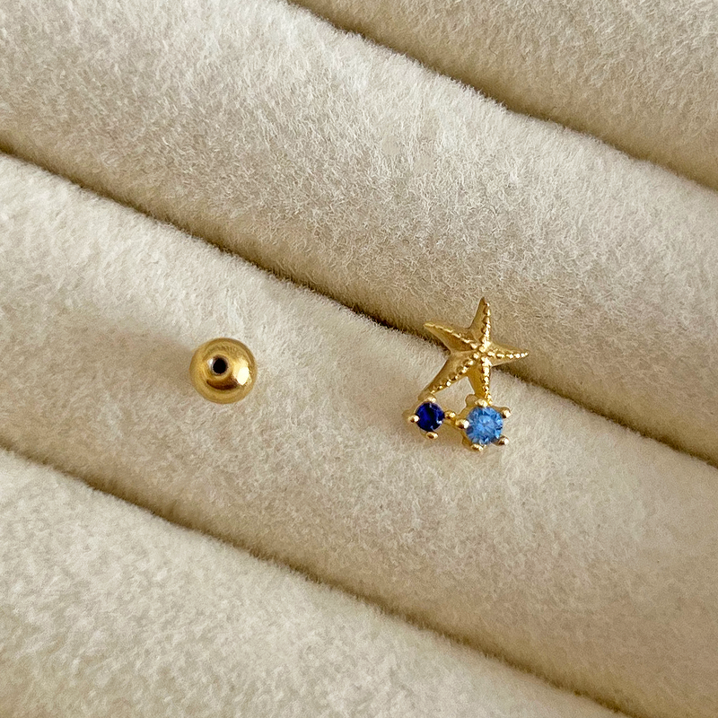 Blue Clover Earring