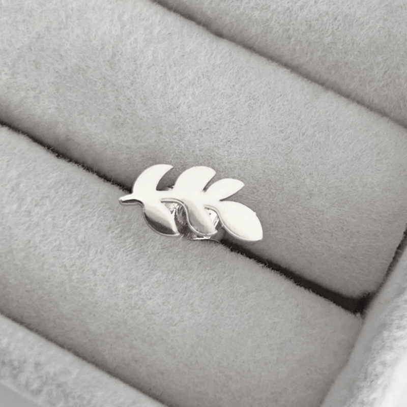 Pendiente Rama de Hojas Plata